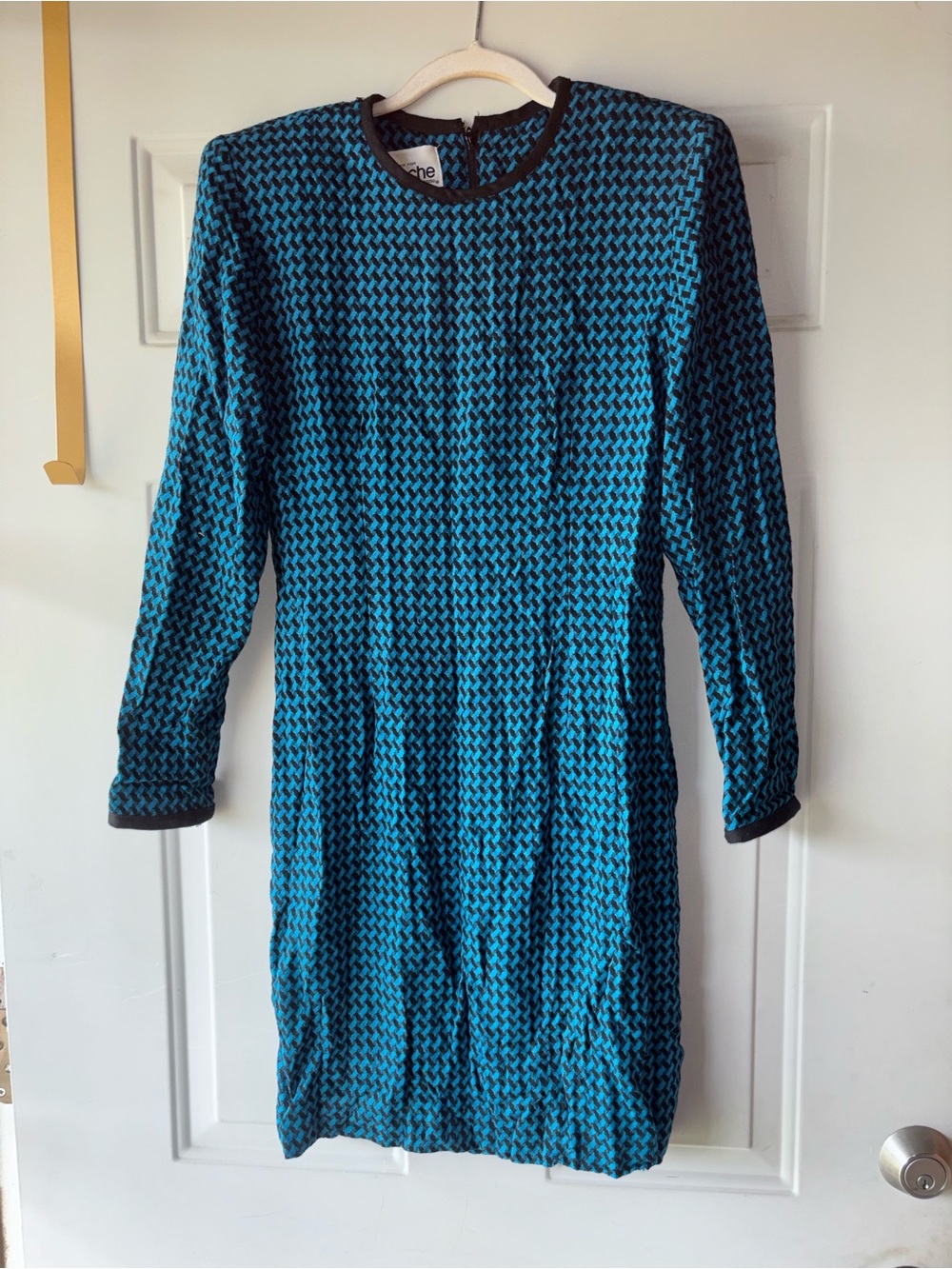 Marvin Singer for Depeche Mode vintage 80s black/teal dress size 8